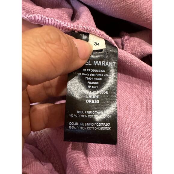 ISABEL MARANT ÉTOILE PUFF SLEEVE DENIM DRESS IN PINK size 34 / us XS - Picture 5 of 15